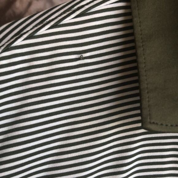 Peter Millar Center Green and White Striped Performance Polo - Picture 4 of 6